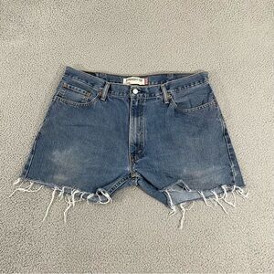 Levi's 505 Jean Shorts Men 38x5 Blue Cut Off Jorts